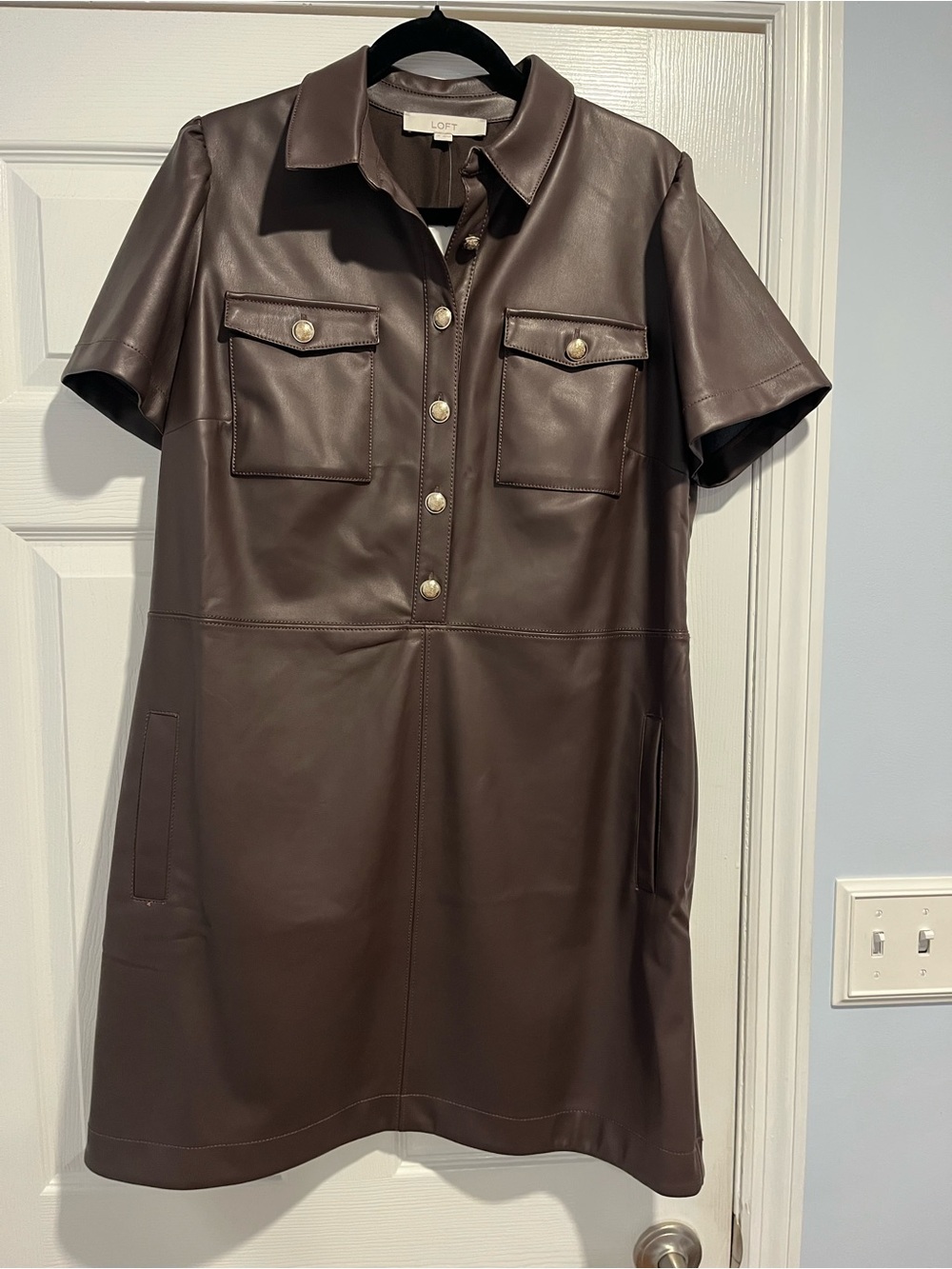 Woman’s Loft Faux  leather dress. SZ 14. NWT
